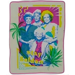 Golden Girls Blanket "STAY GOLDEN" 46" x 60" Throw Blanket NEW NWT Franco